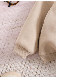 2pcs/Set Baby Girl Loose Casual Minimalist Comfortable Round Neck Cartoon Print Hoodie And Sweatpants