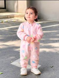  Newborn Baby Girl Thermal Fleece Colorful Star Print Rompers