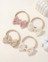 4Pcs hollow out lace butterfly shaped high elasticity headband
