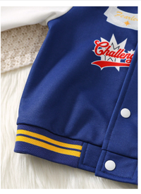 2pcs/Set Baby Girl/Boy Letter Print Contrast Color Hoodie Jacket And Jogger Pants Set