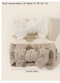 2pcs/Set Infant Newborn 0-6 Months Extra Large Bow Headbands Elastic Hair Band