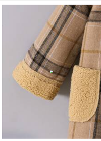 Baby Boy Carnival Plaid Pattern Warm Fleece Hooded Long Sleeve Jacket