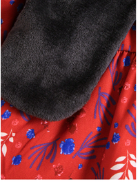 Baby Girl Plants Print Dress & Fleece Vest Jacket