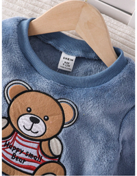 Cute Round Neck Baby Boys Plush Outfit
