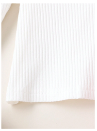 Baby Girls Snap Button Turtleneck Top & Cute Bow Decor Pink Skirt 2pcs Set