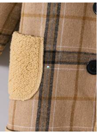 Baby Boy Carnival Plaid Pattern Warm Fleece Hooded Long Sleeve Jacket