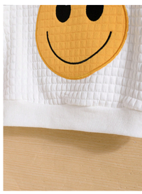 Baby Boy Cartoon Face Print Sweatshirt & Sweatpants