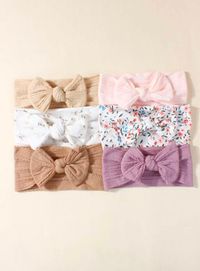 6pcs Spring Style Baby Nylon Decorative Hairbands, Suitable For Daily Use